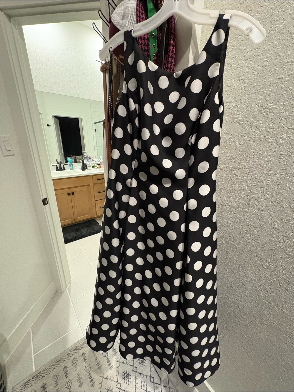 Adrianna Papell Black and White Polka Dot Dress